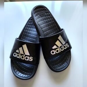 Women's Black Adidas Slides Size 9